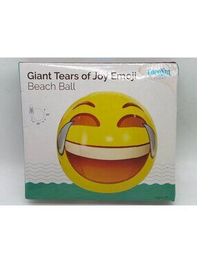 Giant Tears Of Joy Emoji Beach Ball 38" Inflatable For Kids & Adults  CocoNut Fl